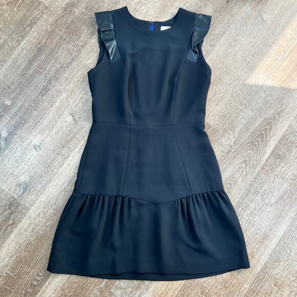 Sandro Black Ruffle Sleeveless Mini Dress Date Night Business - Picture 3 of 8